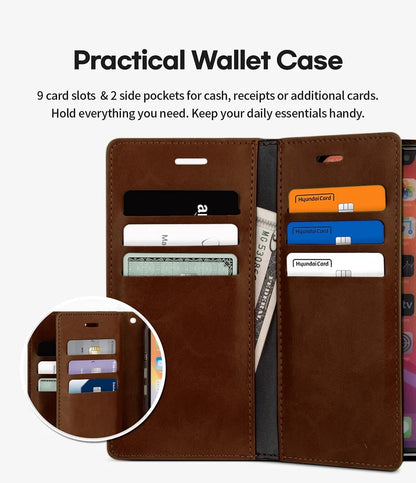 For iPhone 8 Double Layers Wallet  Brown Case
