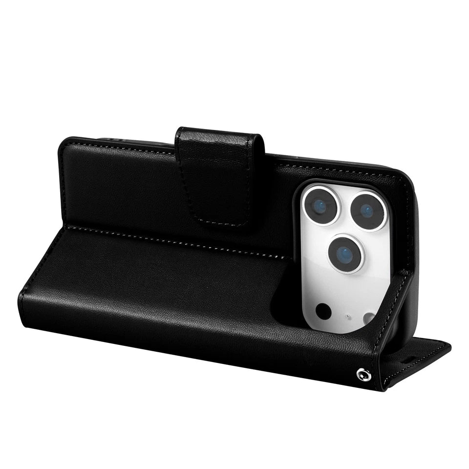 For iPhone 17 Pro Wallet Case Black Colour Flip Cover