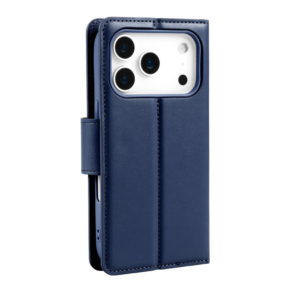 For iPhone 17 Pro Max Wallet Case Navy blue Colour Flip Cover