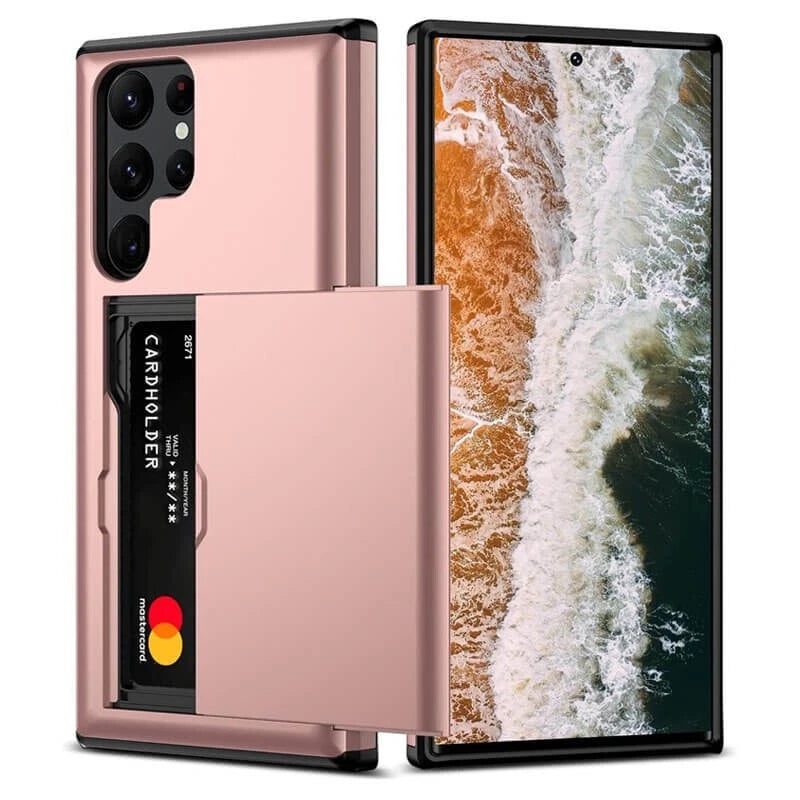 For Samsung Galaxy S26 Ultra Slide Card Holder Case,RoseGold