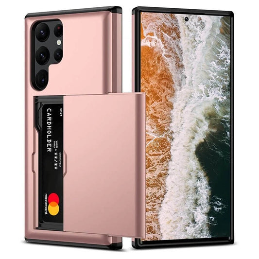 For Samsung Galaxy S26 Ultra Slide Card Holder Case,RoseGold