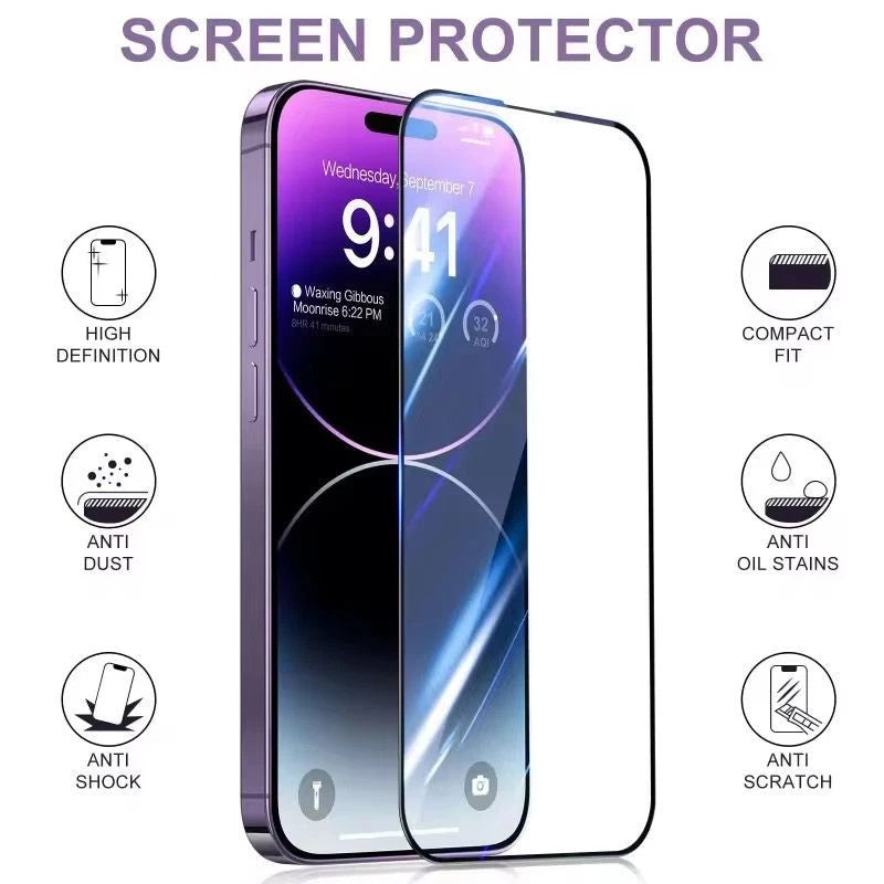 2X For iPhone 14 Plus Full Cover Tempered Glass  Screen Protector