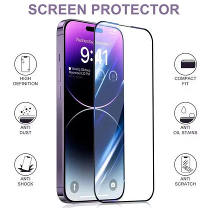 2X For iPhone 14 Plus Full Cover Tempered Glass  Screen Protector
