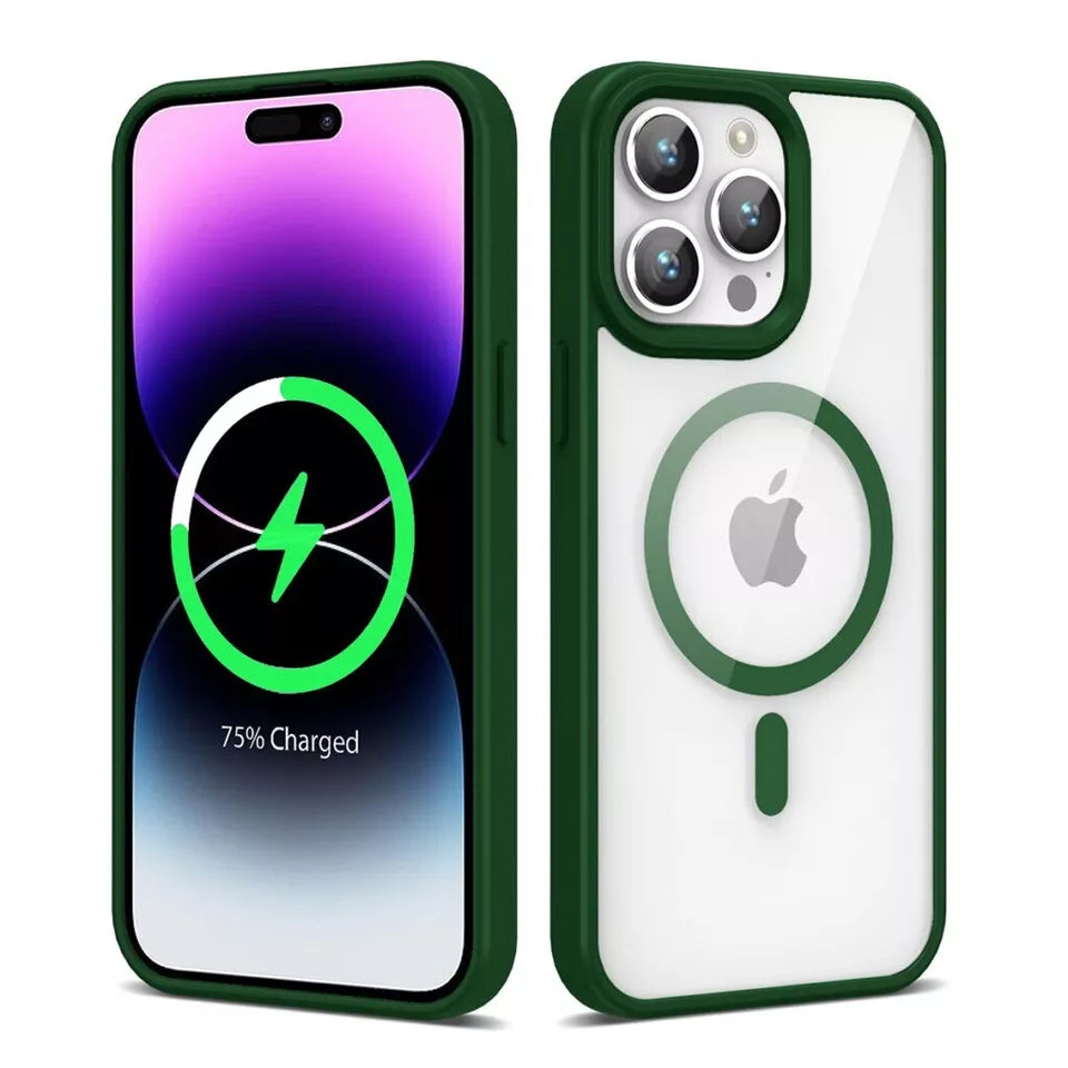 For iPhone 15 Pro Max Magsafe Case-Deep Green