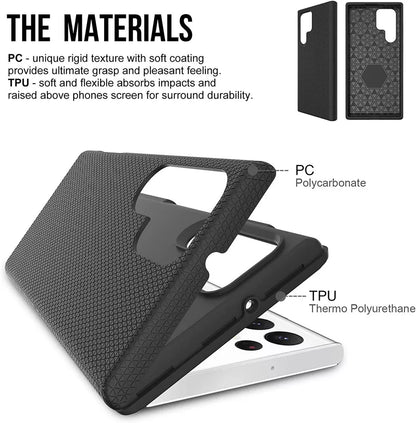 For Samsung Galaxy S25 Ultra  Shockproof Case Rugged Black Case