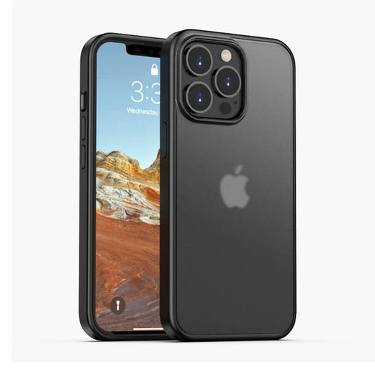 For iPhone 15 Pro Matte Black Phone Case Shockproof Cover